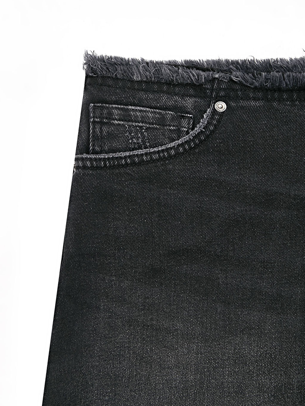 CONTE CON-773 Чёрная джинсовая юбка-mini из eco-friendly денима с бахромой black