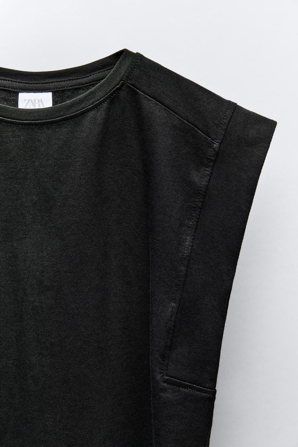 PLAIN T-SHIRT WITH TAB - Zara фото 6