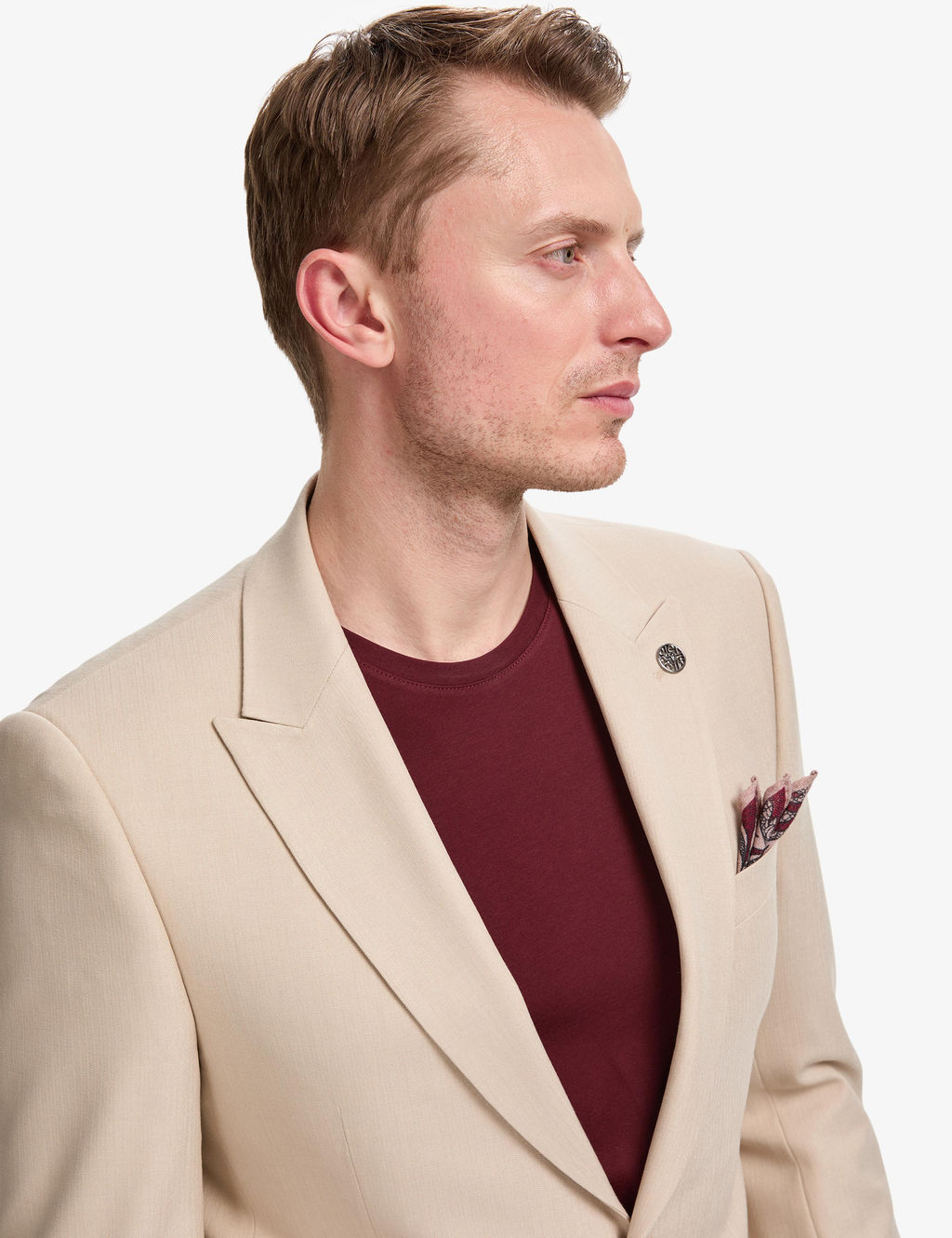 Bej Slim Fit Tak_m Elbise