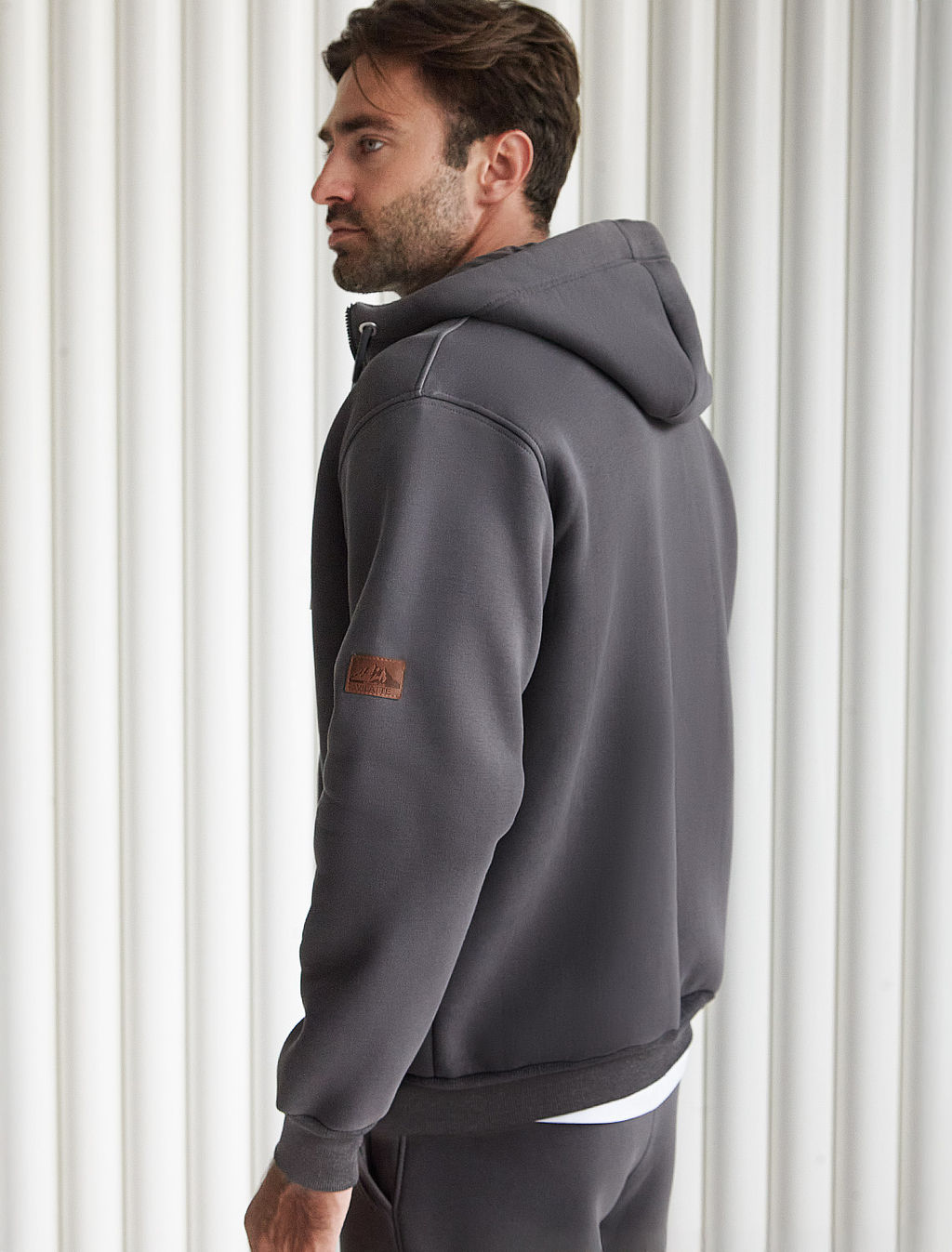 VILATTE/ Худи на молнии из премиального футера трехнитки с начесом