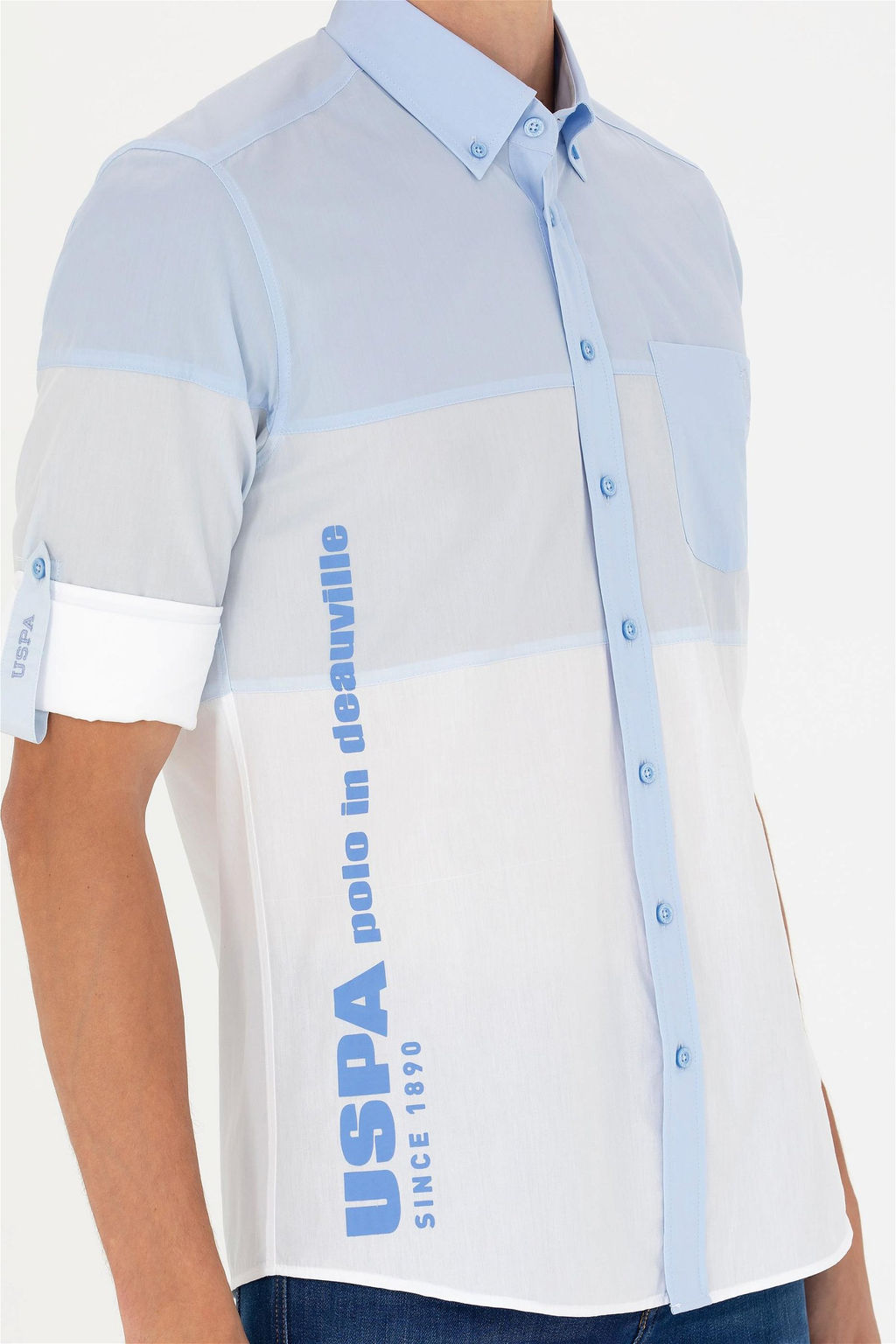 U. S. Polo Assn Мужская синяя рубашка с длинным рукавом - U.s. polo assn фото 6