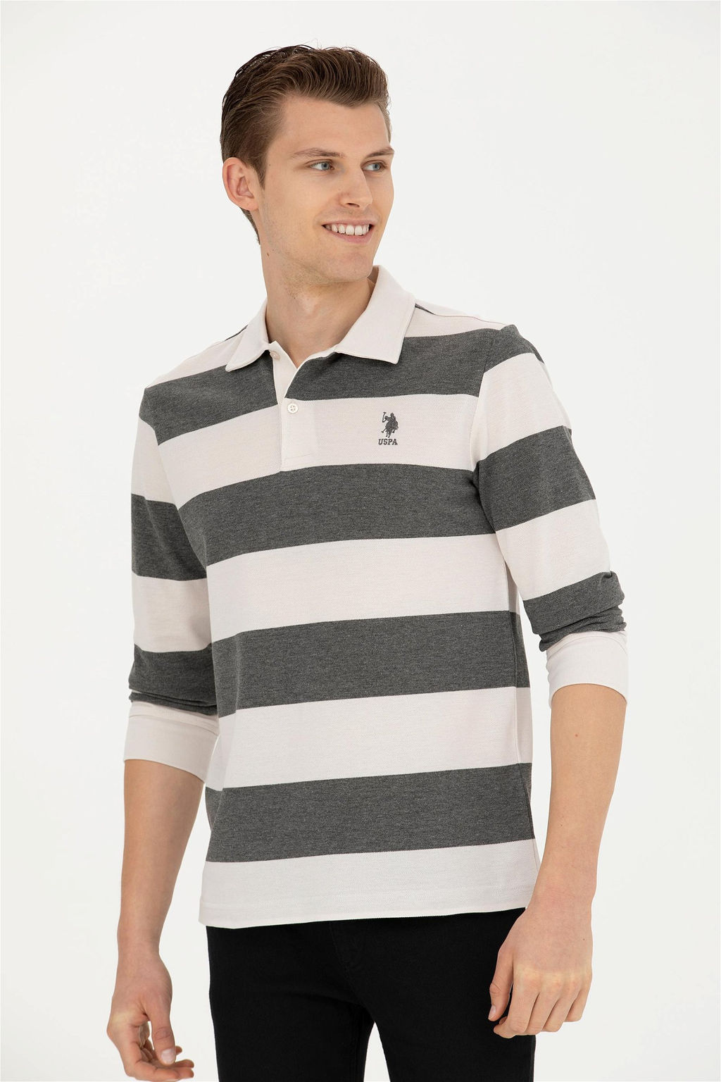 Мужской свитшот антрацитового цвета - U.s. polo assn фото 10