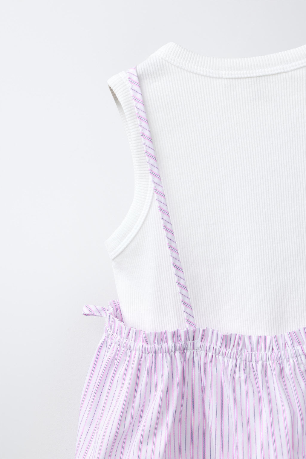 TOP RAYAS CON CAMISETA RIB / Rosa - Zara фото 6