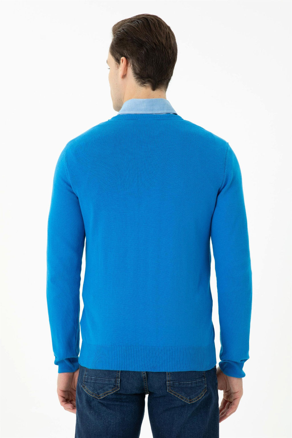 U. S. Polo Assn / Мужской кобальтово-синий базовый свитер - U.s. polo assn фото 6