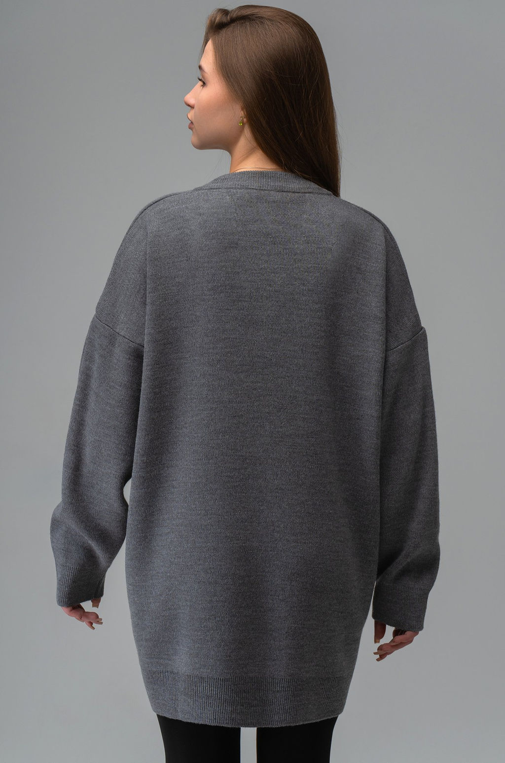 Женский удлиненный джемпер оверсайз с V-вырезом Happyfox - Happy fox фото 4