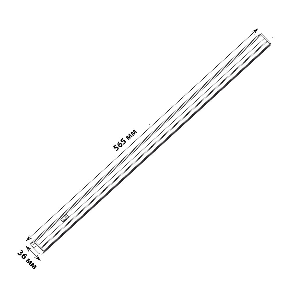 ULI-L02-7W-4200K-SL Линейный светильник LED (аналог Т5), 580Lm, 4200K, выключатель на корпусе.Цвет корпуса - серебристый.