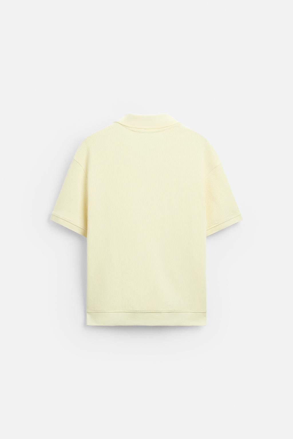 TEXTURED POLO SHIRT WITH RIBBED TRIMS - Zara фото 69