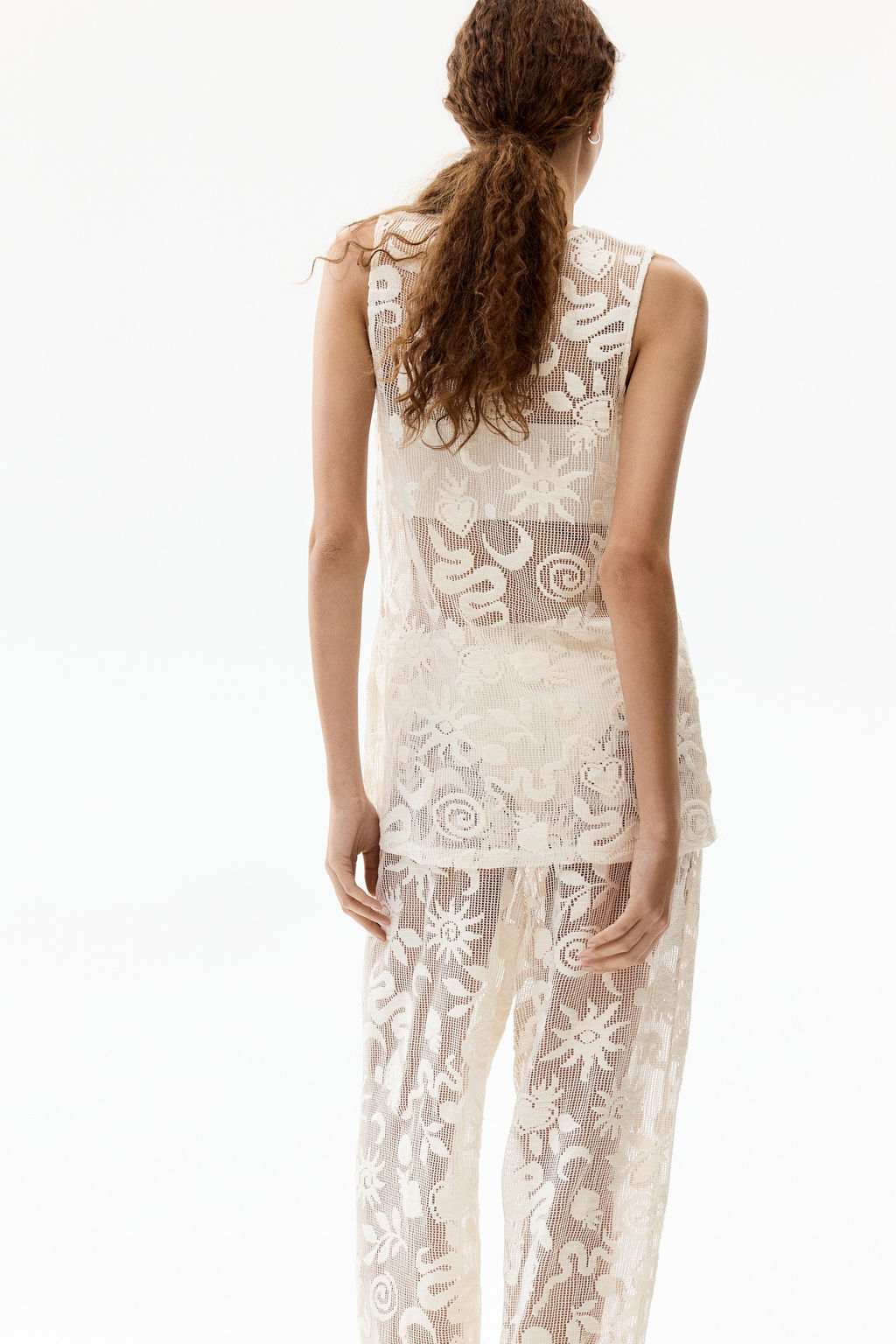 Pantal?n de rejilla con motivos decorativos - H&m фото 4