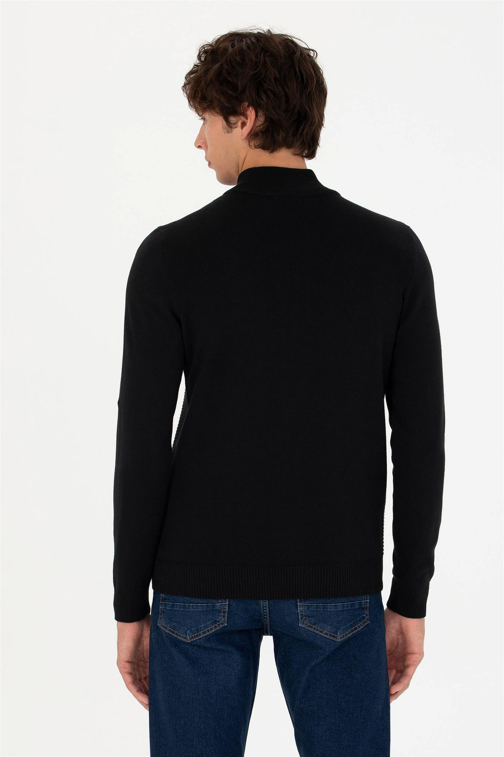 Мужской черный базовый трикотажный кардиган - U.s.polo assn фото 6