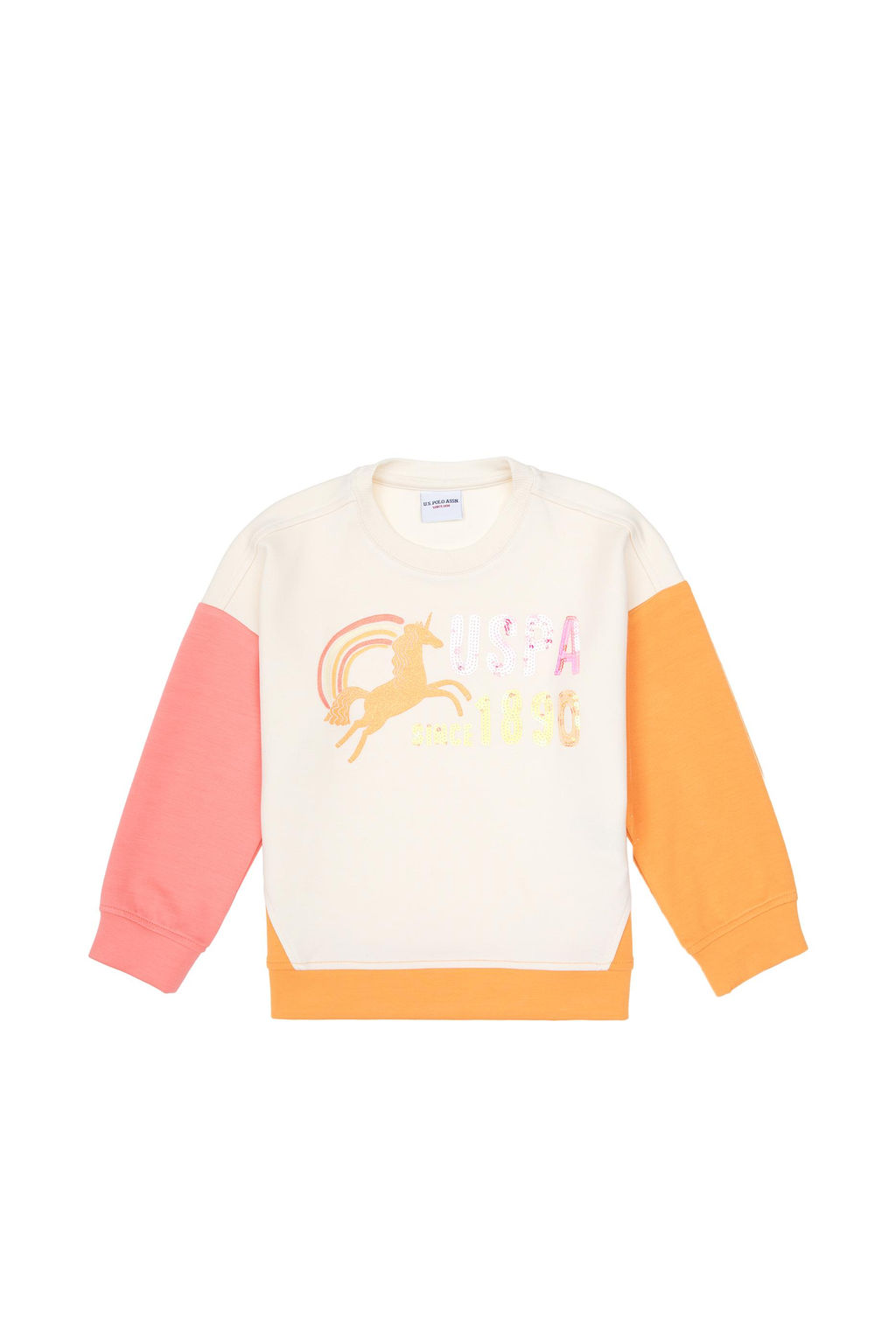 K_z _ocuk Turuncu Bisiklet Yaka Sweatshirt - U.s. polo assn фото 2
