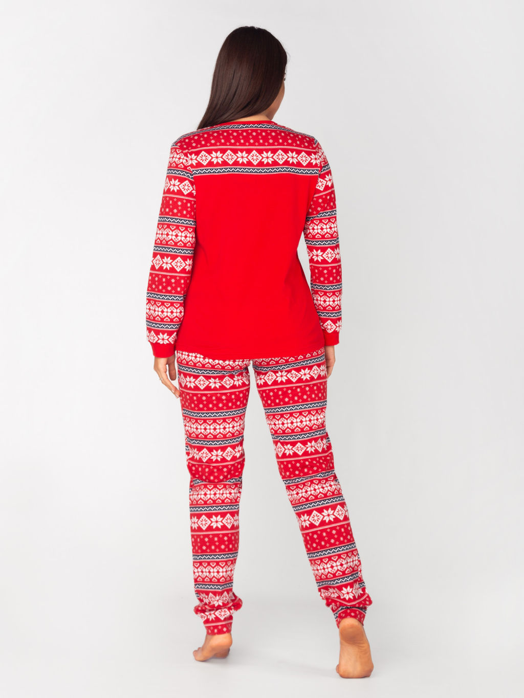Пижама женская кулирка с брюками "ЛАПЛАНДИЯ" КРАСНЫЙ