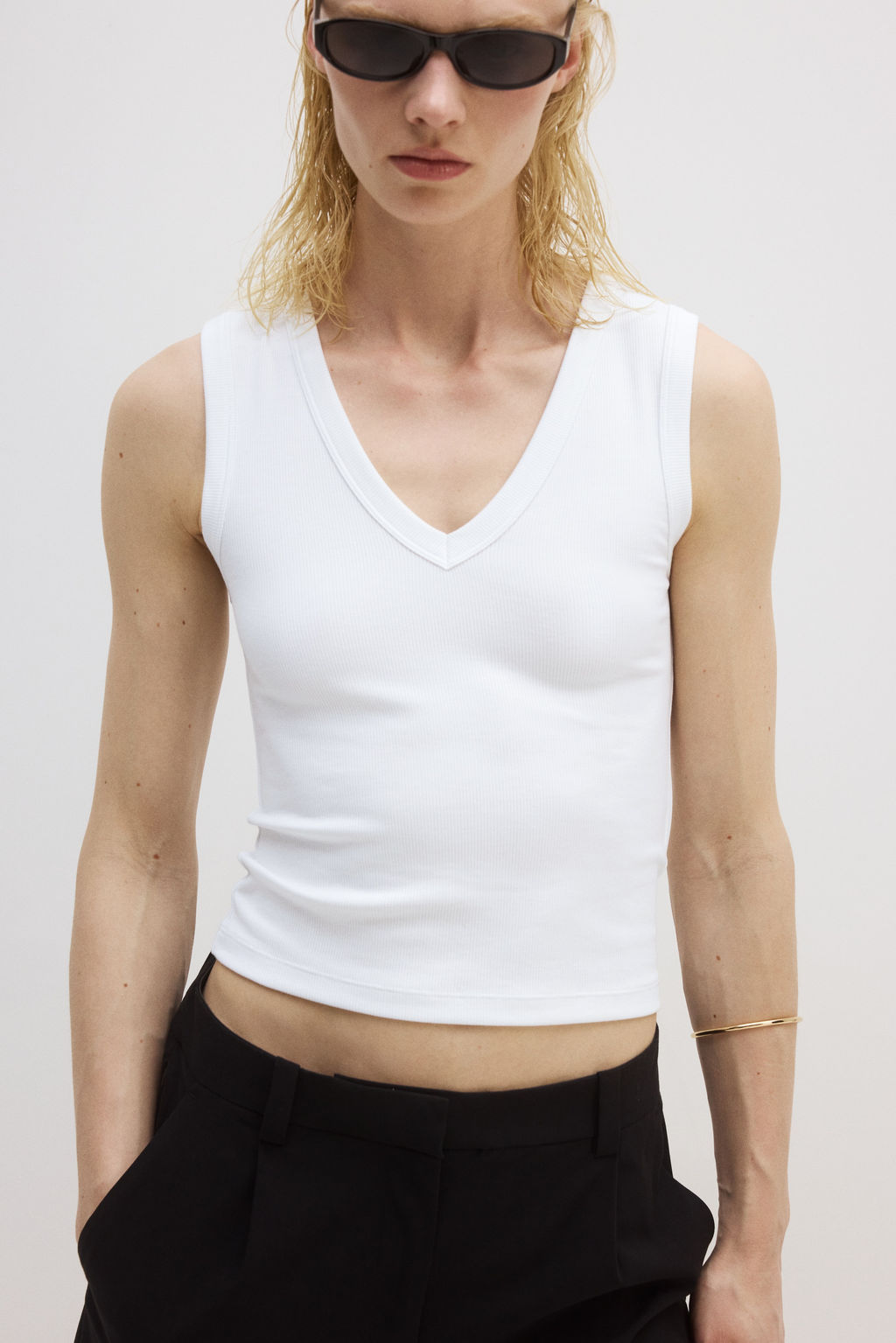 Camiseta acanalada sin mangas Cooling Slim Fit - H&m фото 4