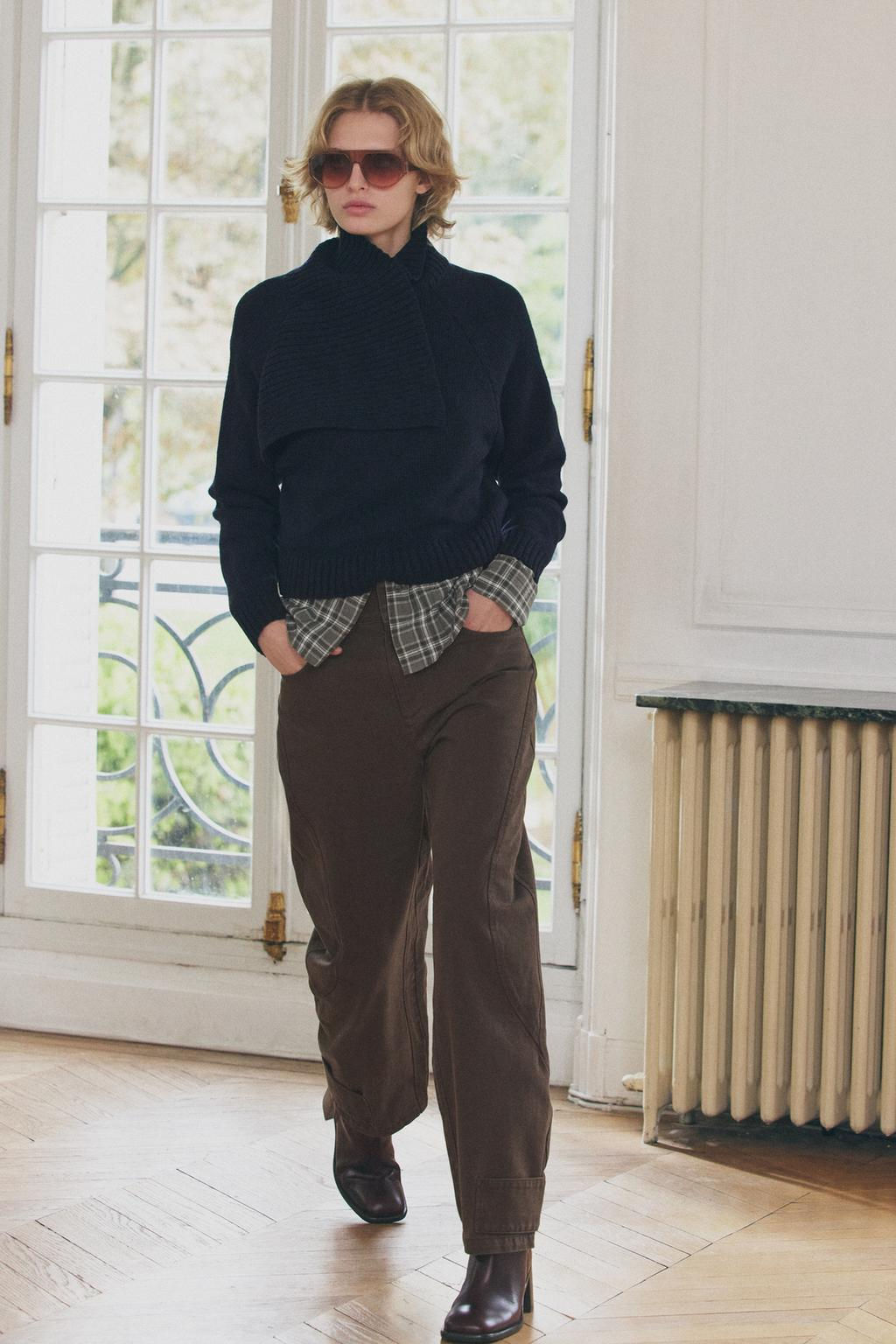 KNIT SWEATER WITH SCARF - Zara фото 5