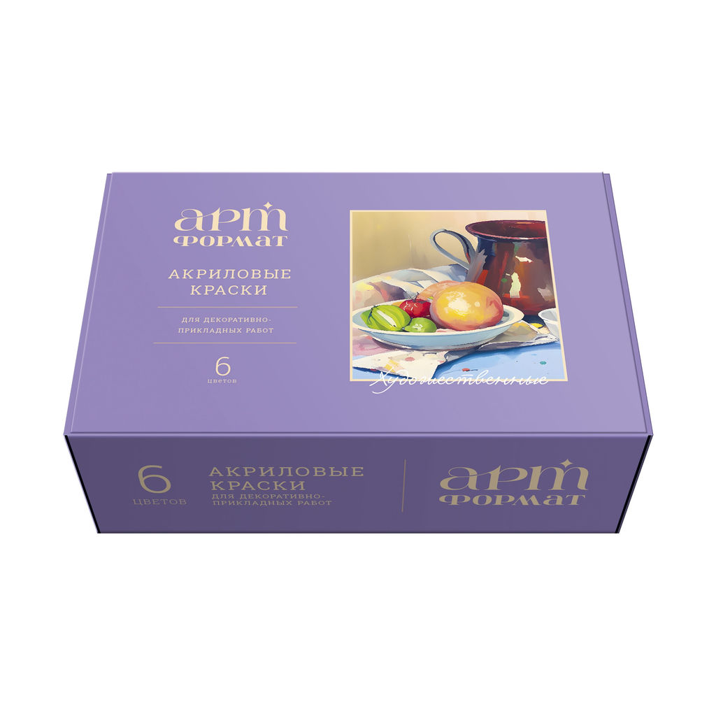 Краски акриловые художественная АРТформат 6 цветов по 22 мл ассорти