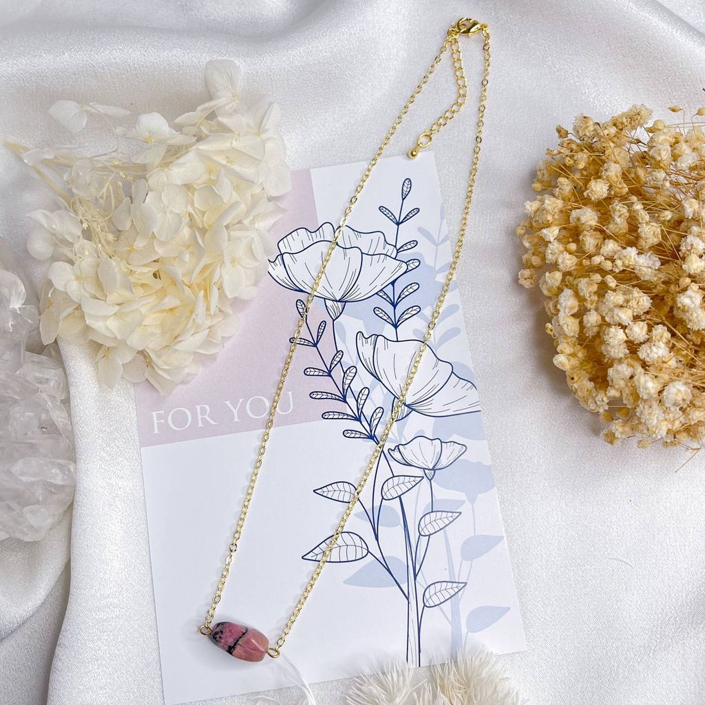 Кулон на цепочке с Родонитом 45 см +