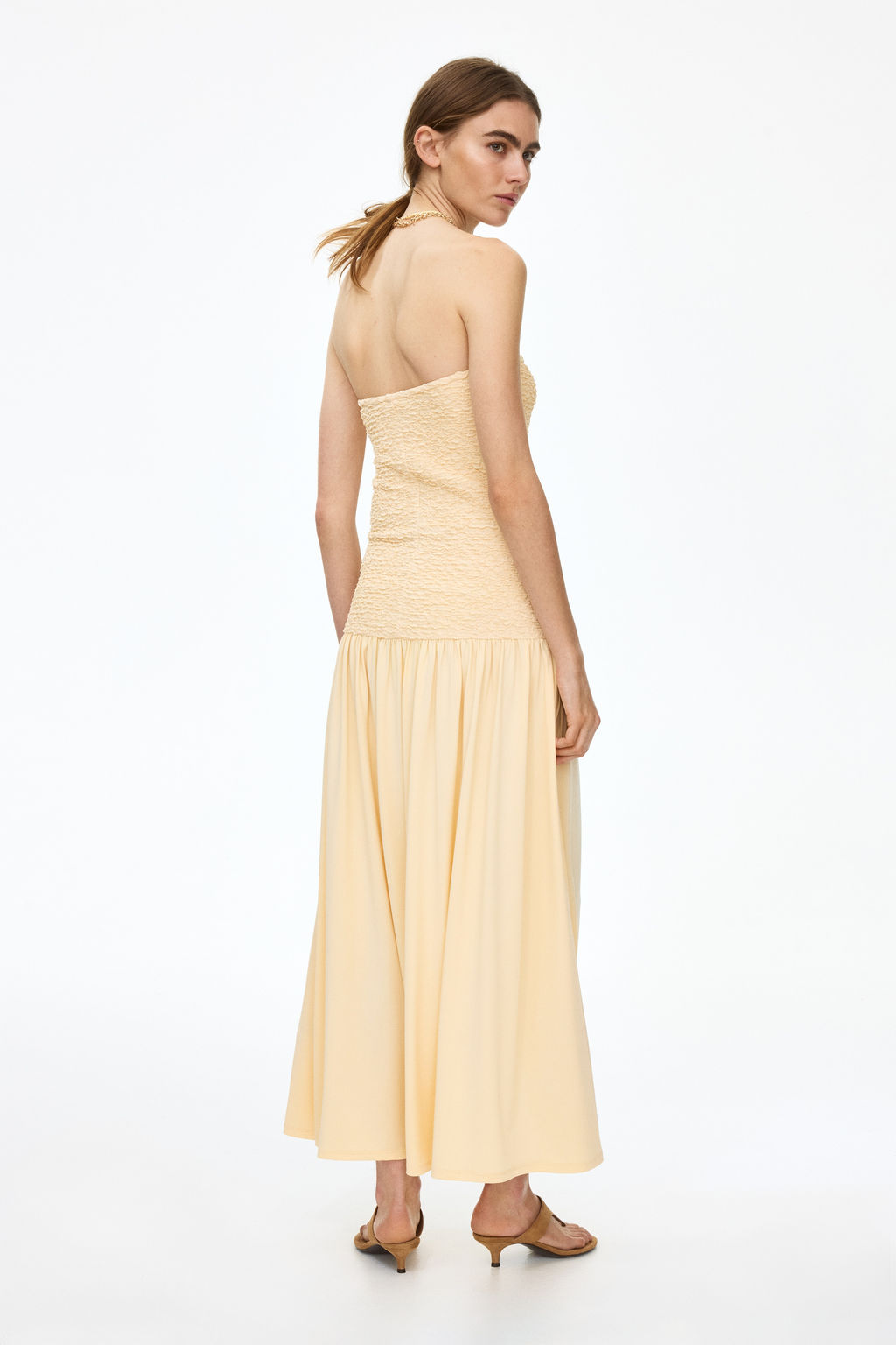 Vestido bandeau con cuerpo nido de abeja - H&m фото 4