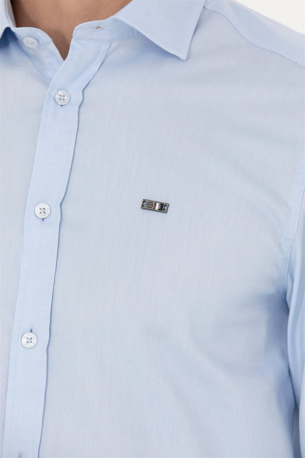 U. S. Polo Assn Мужская голубая базовая рубашка с длинным рукавом - U.s. polo assn фото 7