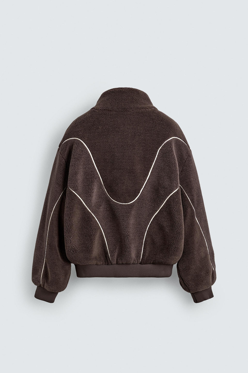CONTRAST FAUX SHEARLING JACKET - Zara фото 8