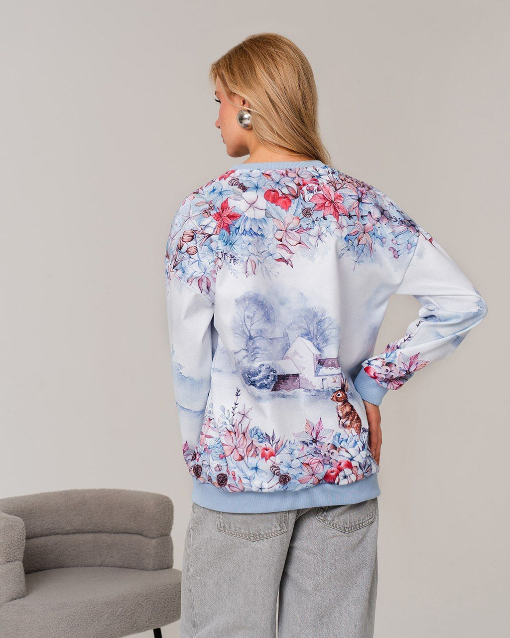 Удлиненный свитшот с принтом SNK002 - Sahar art lab фото 15