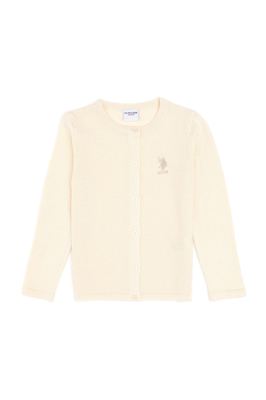 Кремовый трикотажный кардиган для девочки Неожиданная скидка в корзине - U.s. polo assn фото 2