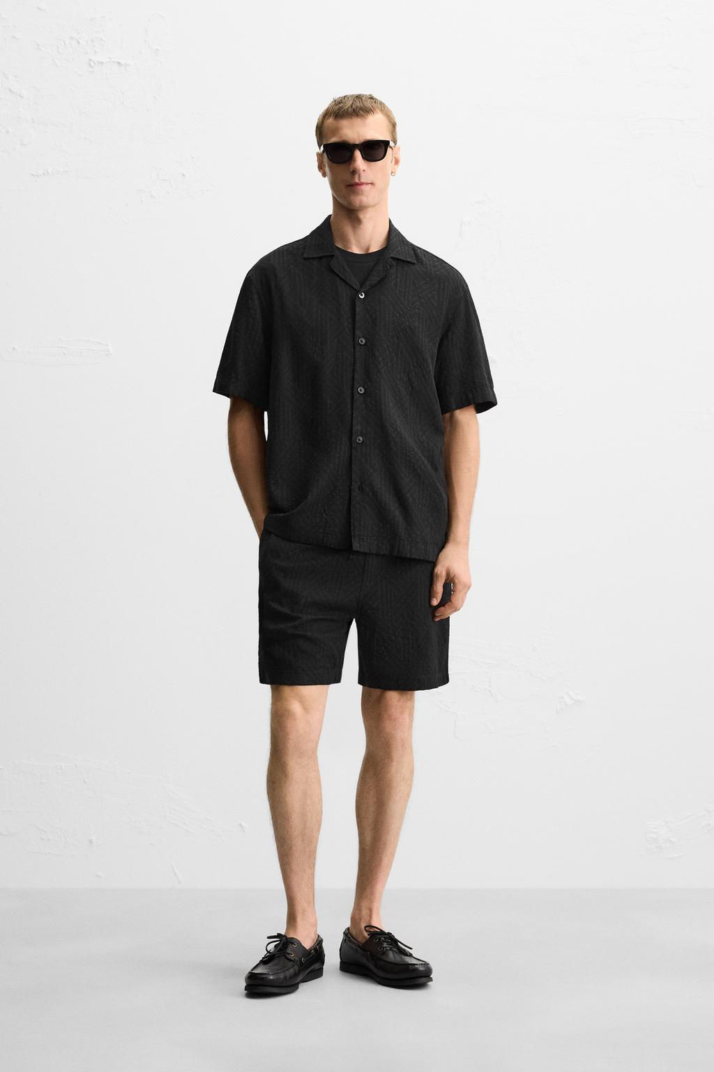 GEOMETRIC JACQUARD BERMUDA SHORTS - Zara фото 11