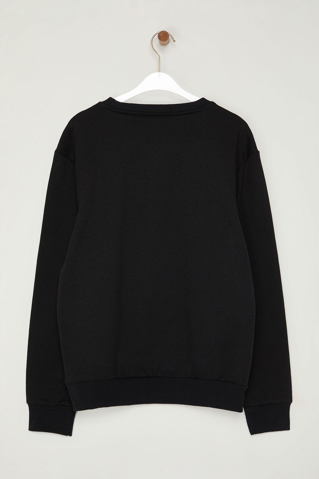 TRENDYOL MAN Siyah Regular/Normal Kesim Bisiklet Yaka Yaz? Bask?l? Ici Polarl? Sweatshirt TMNAW25SW00179 - Trendyolmilla фото 8