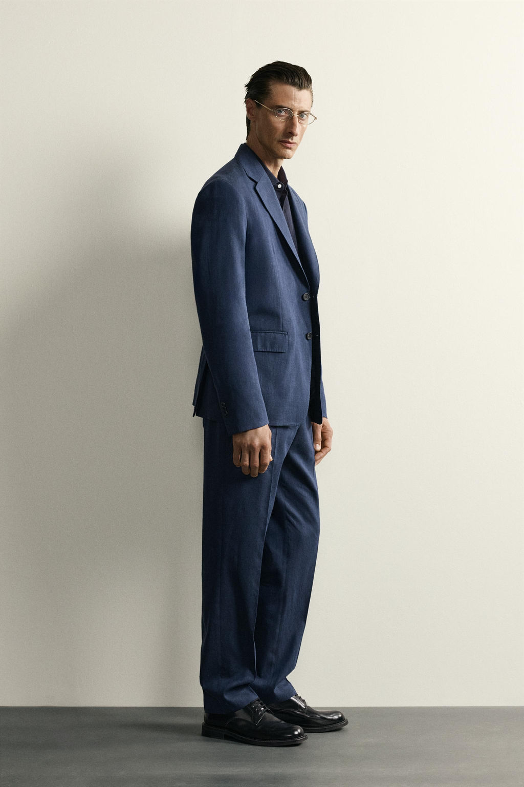 PANTAL?N REGULAR FIT TRAJE LINO - LANA / Azul - Zara фото 4