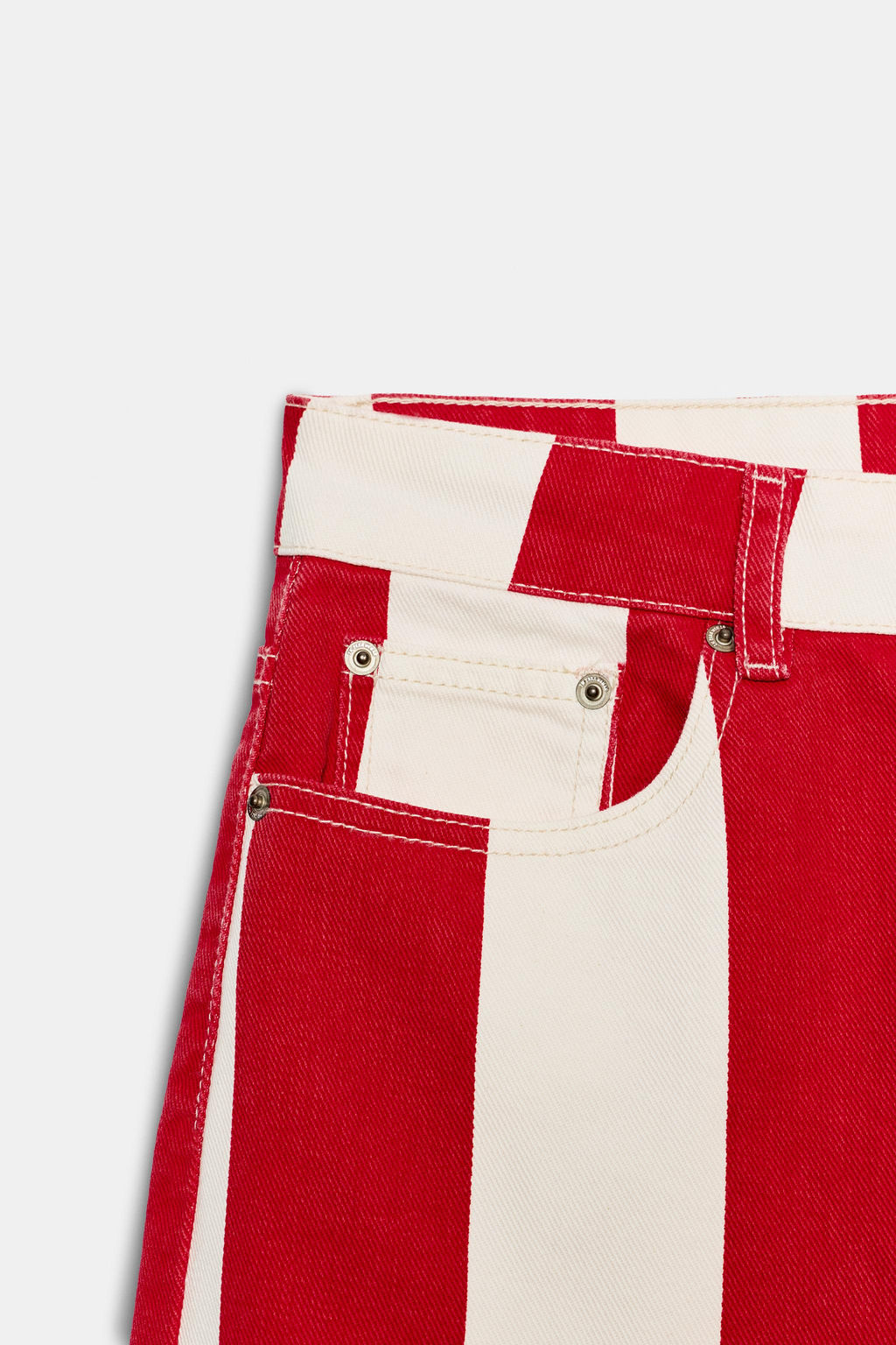 JEANS ZW COLLECTION TAPERED TIRO MEDIO RAYAS / Raya Roja - Zara фото 8
