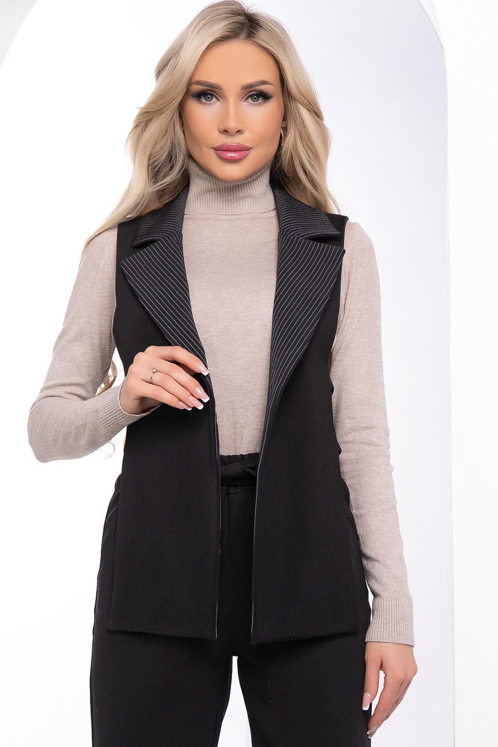 Жилет Эффектное появление (полоска/блэк) Б8197 - Lt collection фото 4