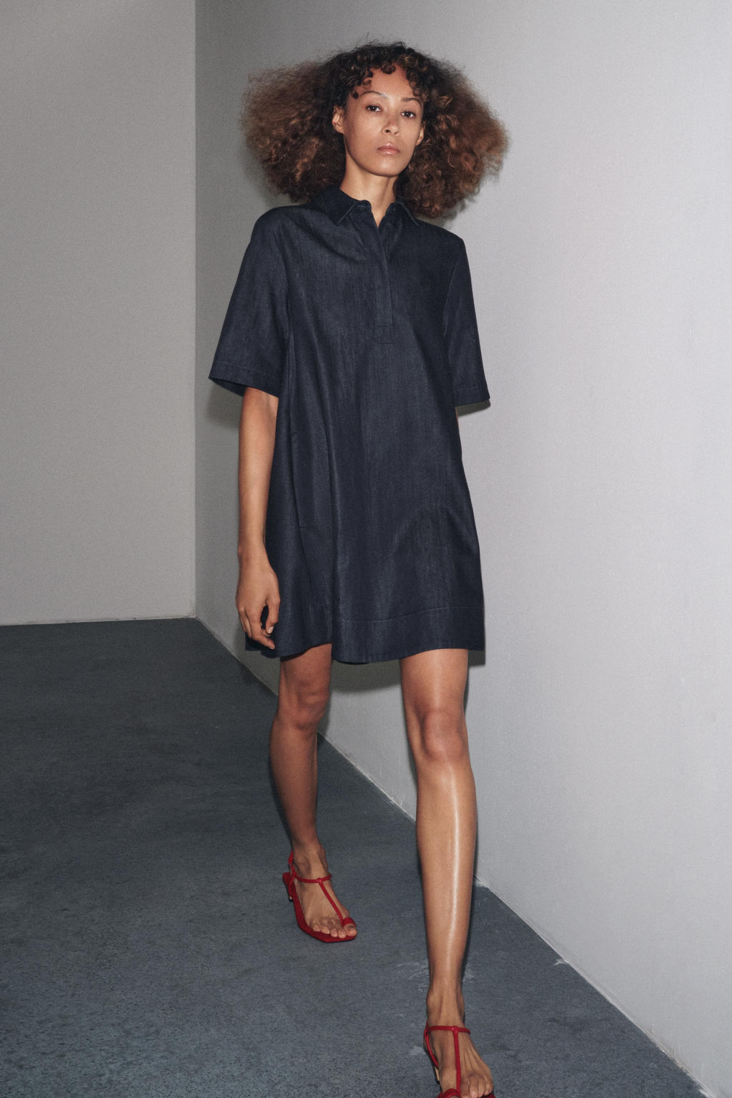 ZW COLLECTION DENIM MINI DRESS - Zara фото 11