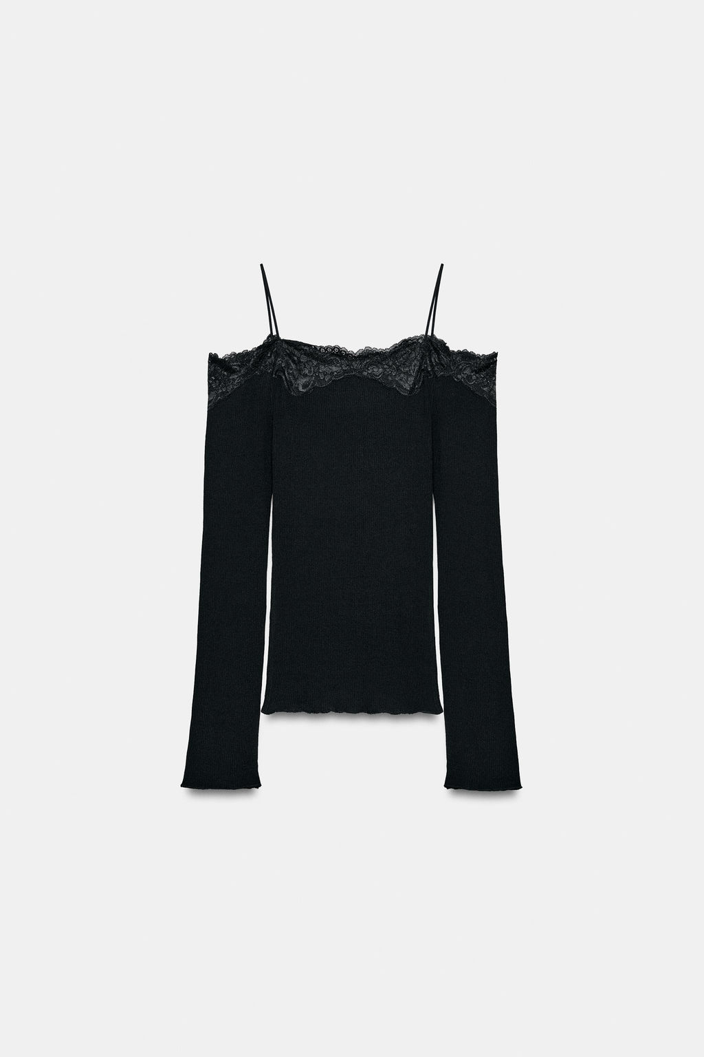 T-SHIRT WITH BARE SHOULDERS - Zara фото 7