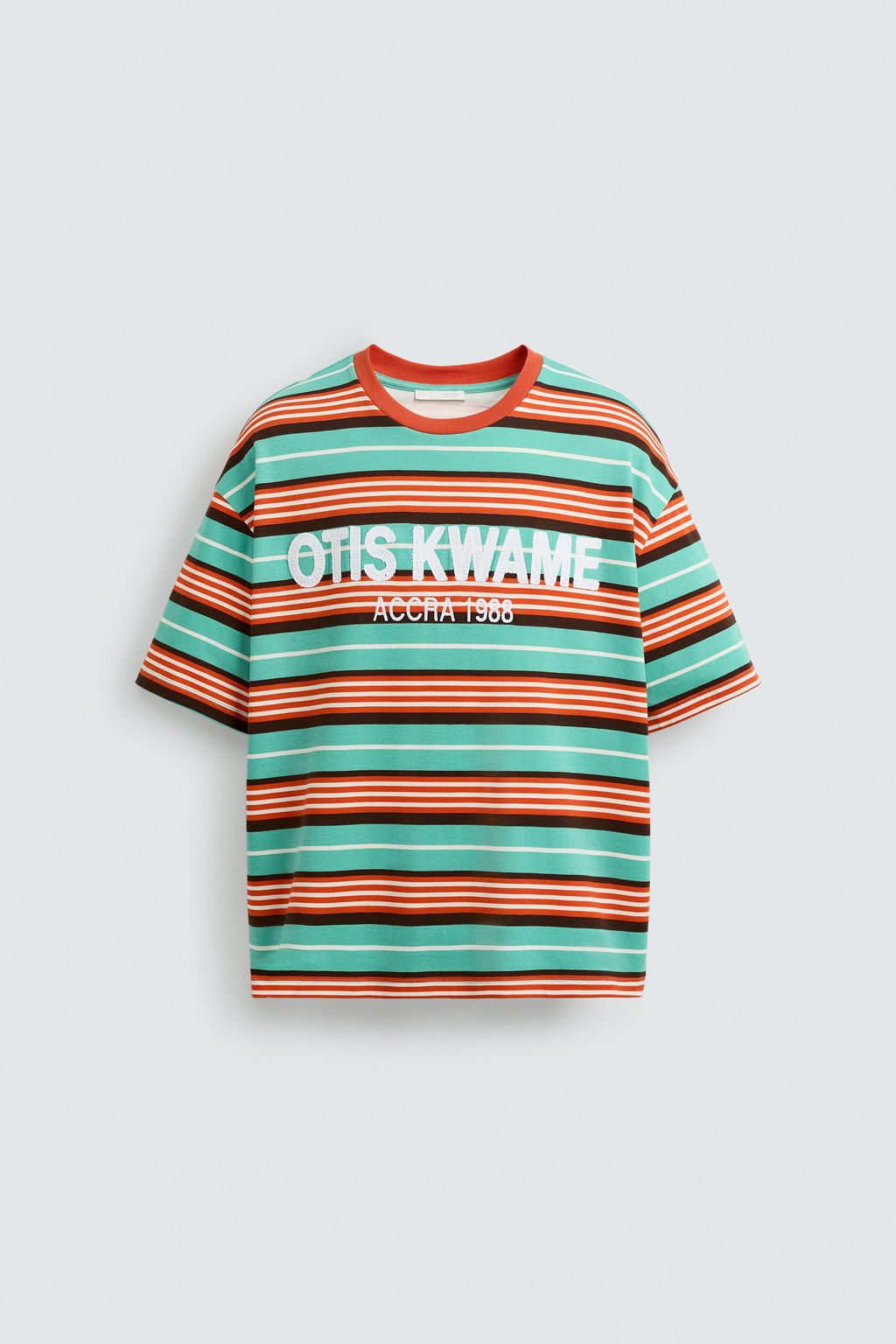 STRIPED EMBROIDERED T-SHIRT OTIS KWAME KYE QUAICOE - Zara фото 15