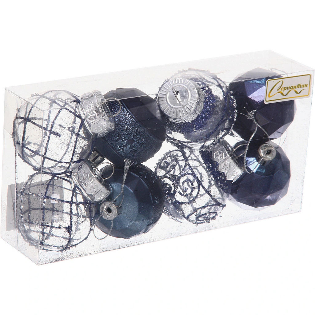 Набор шаров "Восторг" 5 см (в наборе 8 шт), Сапфир