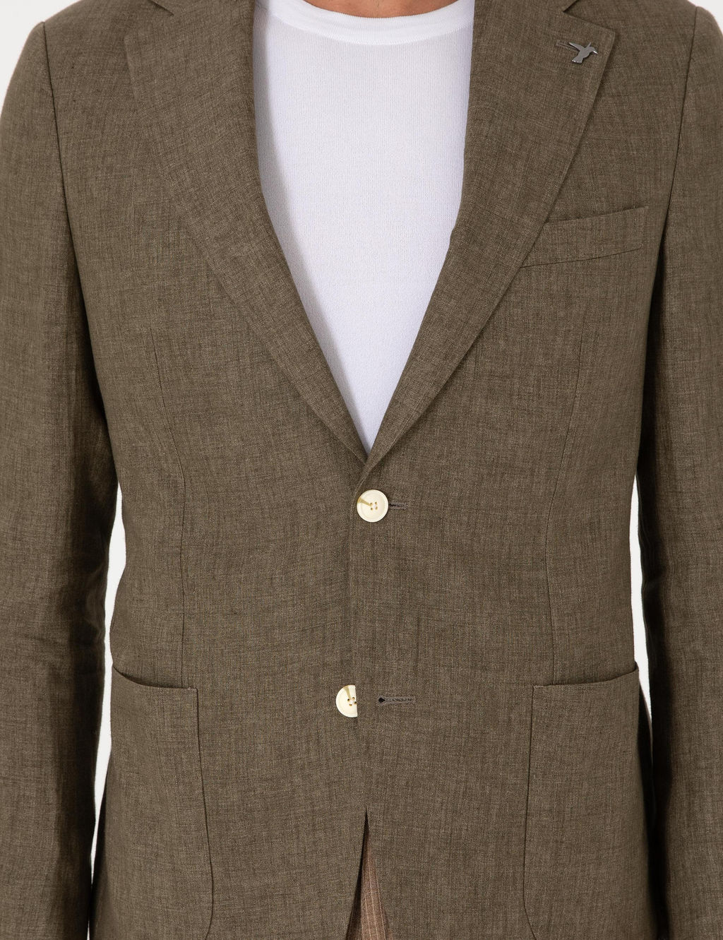 Haki Slim Fit %100 Keten Ceket - Cacharel фото 7