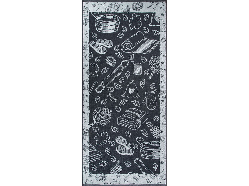 Полотенце махровое 6с102.411ж1 Атрибуты бани(антрацит) 67х150см