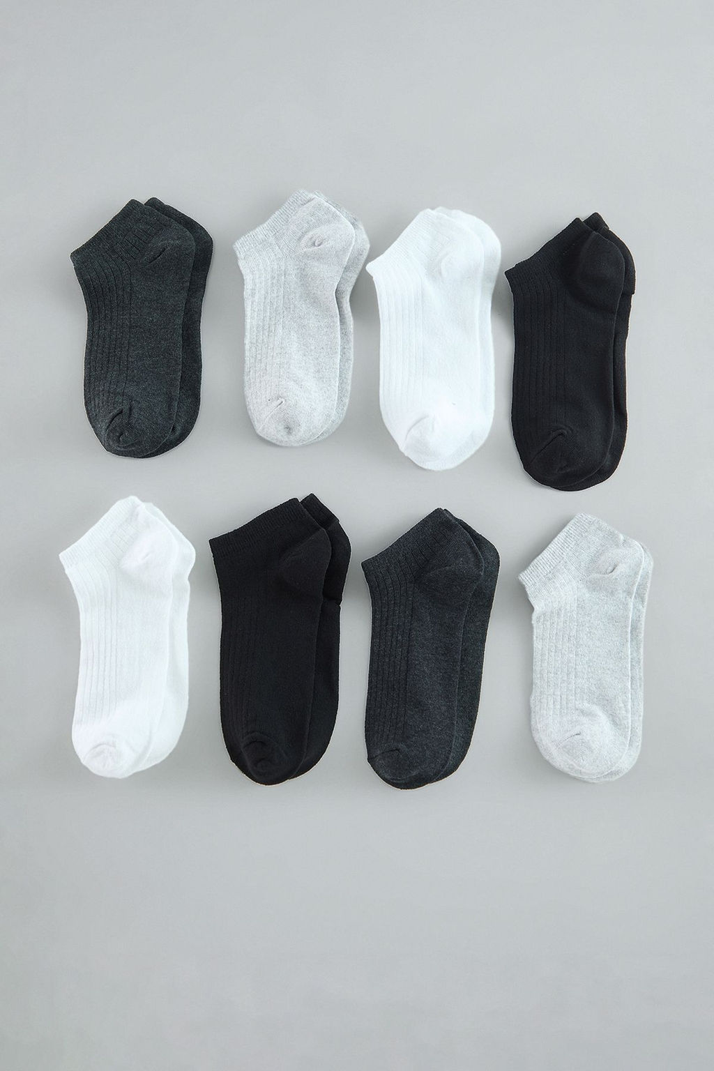 Beyaz Unisex 8li Pamuklu Patik Corap TEDAW25CO00005