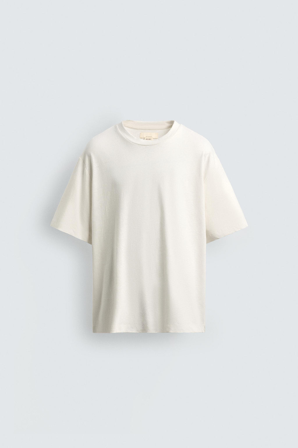 CAMISETA RELAXED FIT ALGOD?N - LINO / Blanco - Zara фото 7