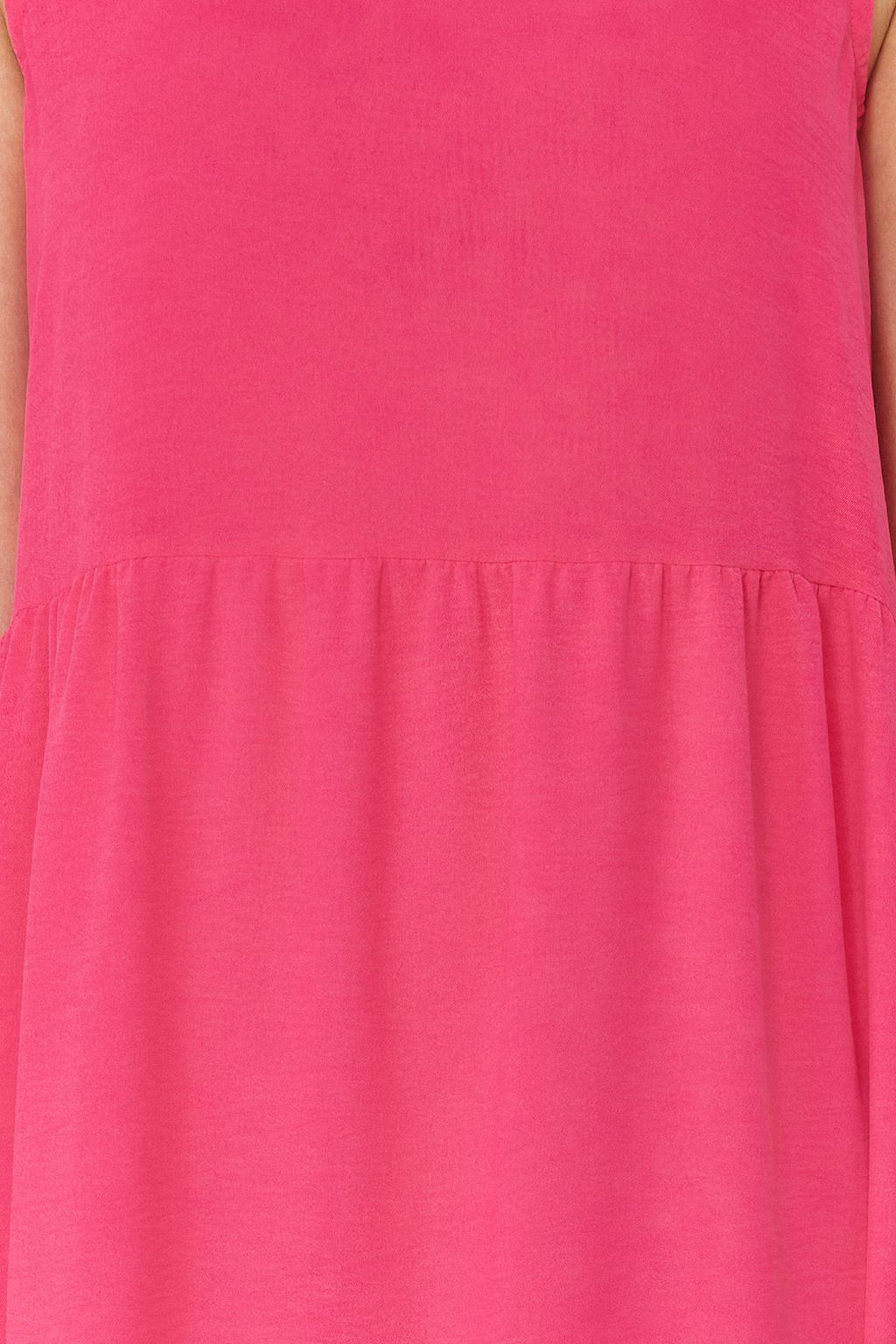 Fusya Bordo Duz Kesim Dik Yaka Midi Aerobin Dokuma Elbise TWOSS20EL1864