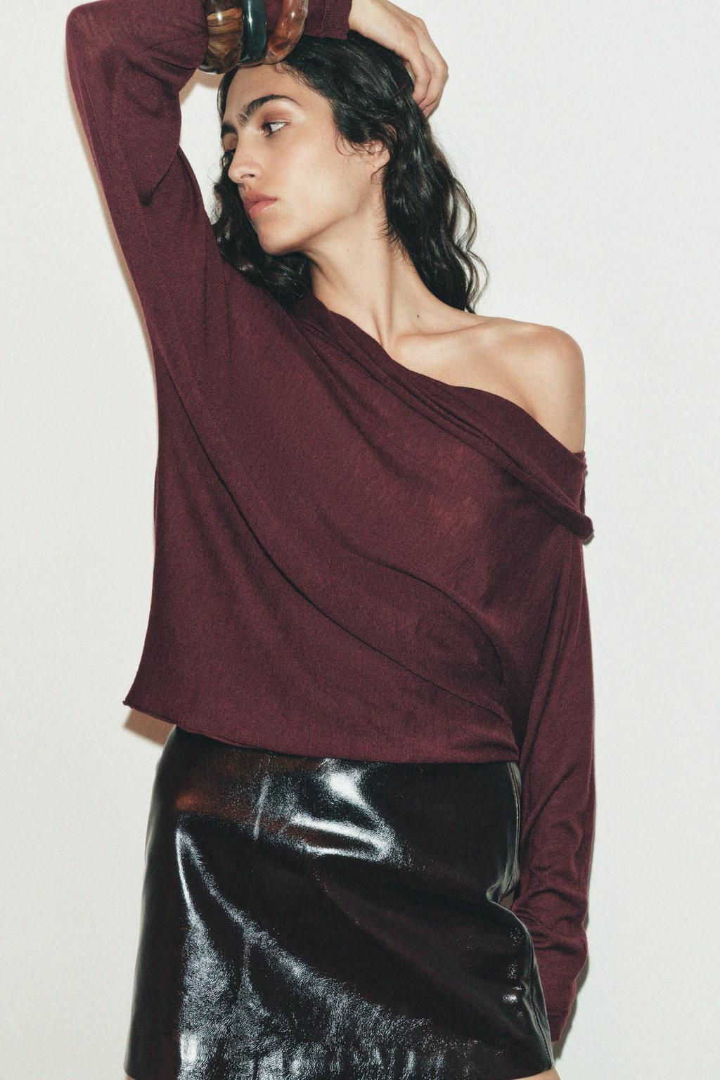 PLAIN WOOL AND SILK BLEND KNIT SWEATER - Zara фото 3