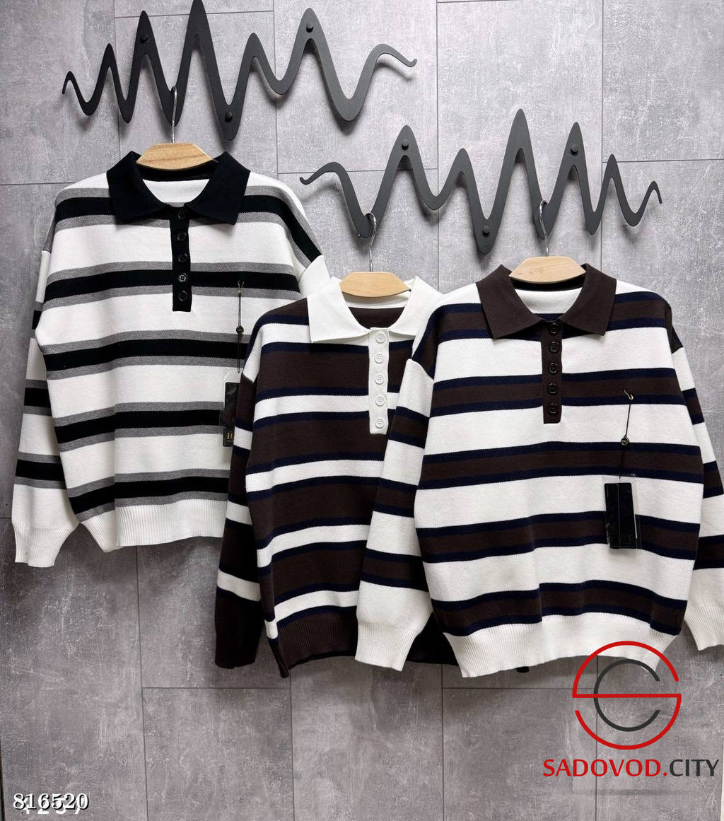 Джемпер - поло в полоску - Bruno фото 7