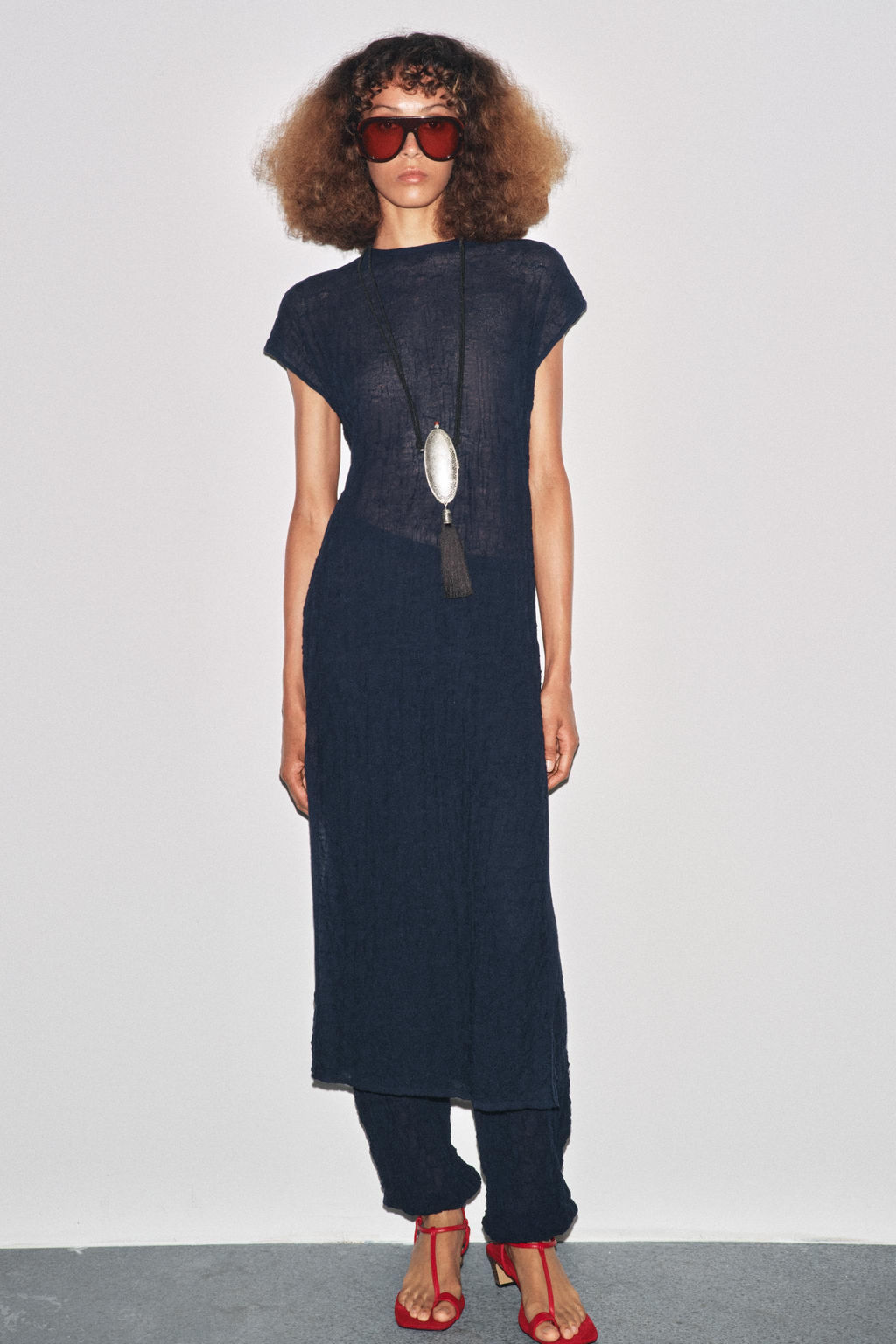 FINE KNIT CRINKLED MIDI DRESS - Zara фото 13