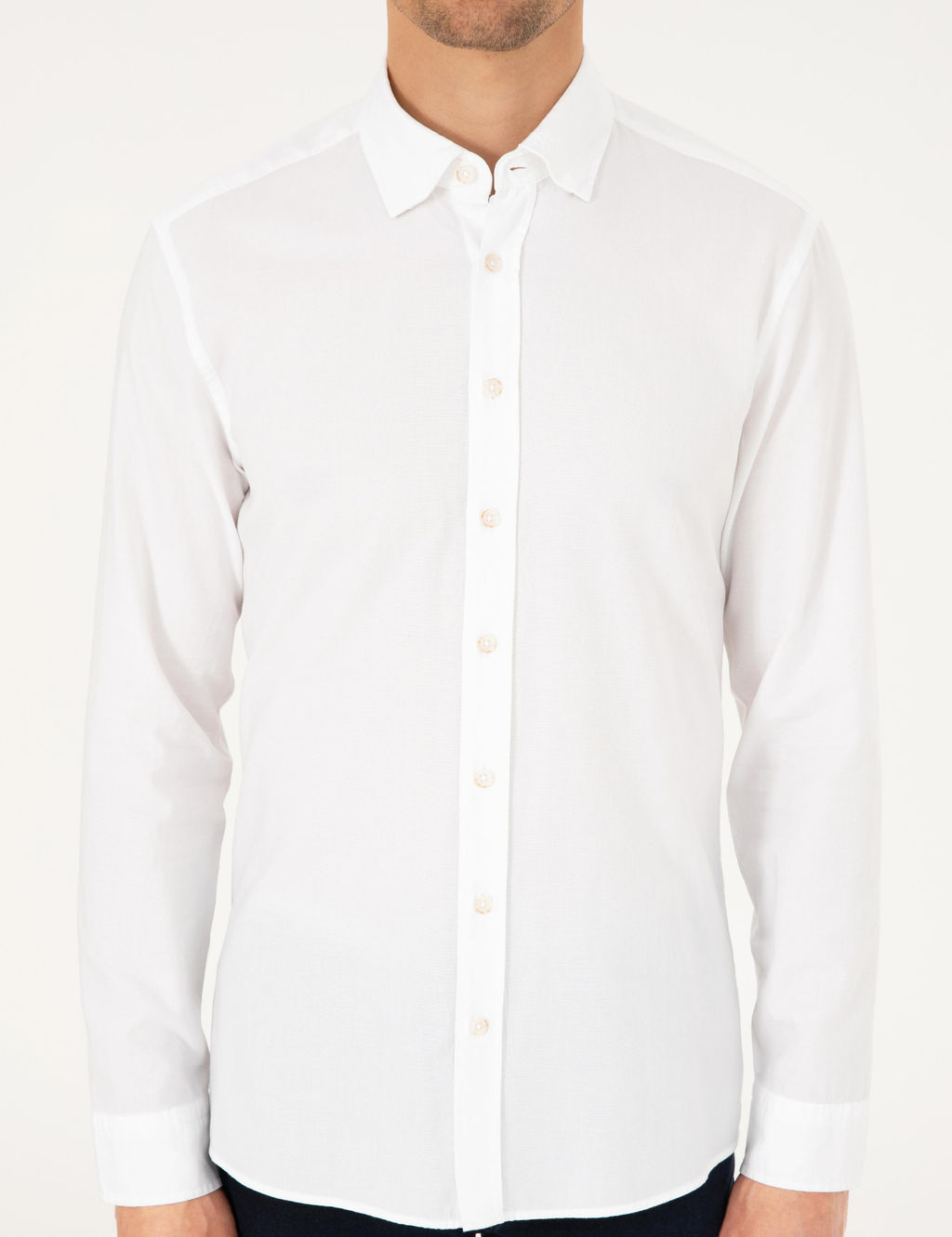 Beyaz Slim Fit Uzun Kollu G_mlek - Pierre cardin фото 6