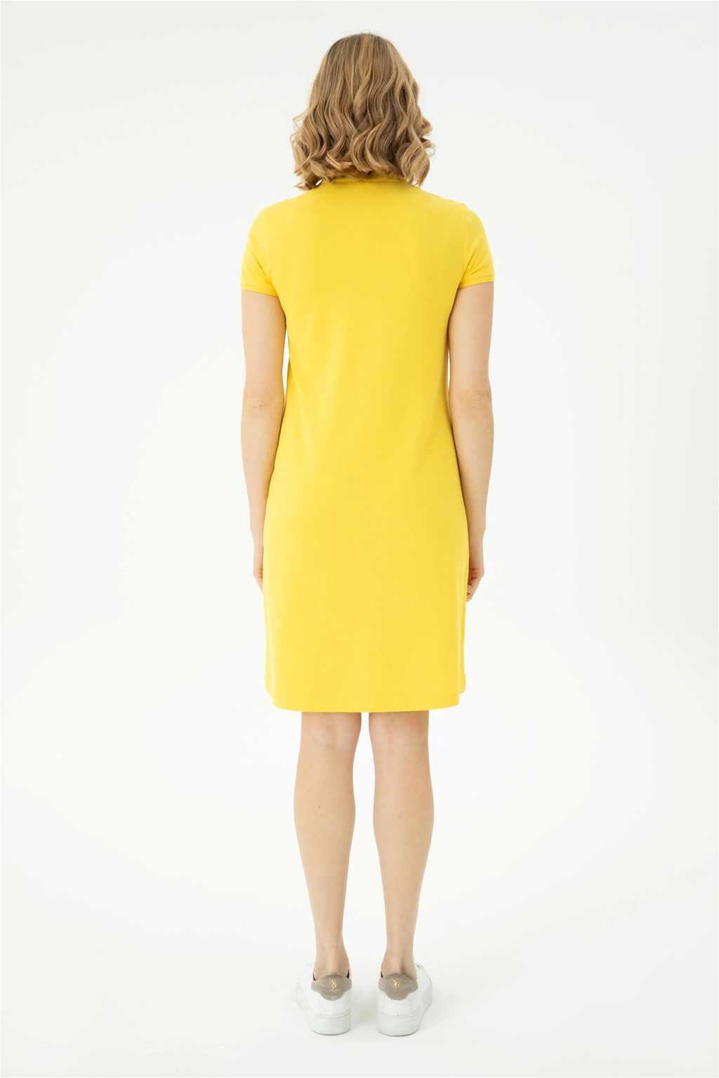 Женское желтое трикотажное платье - U.s. polo assn фото 5