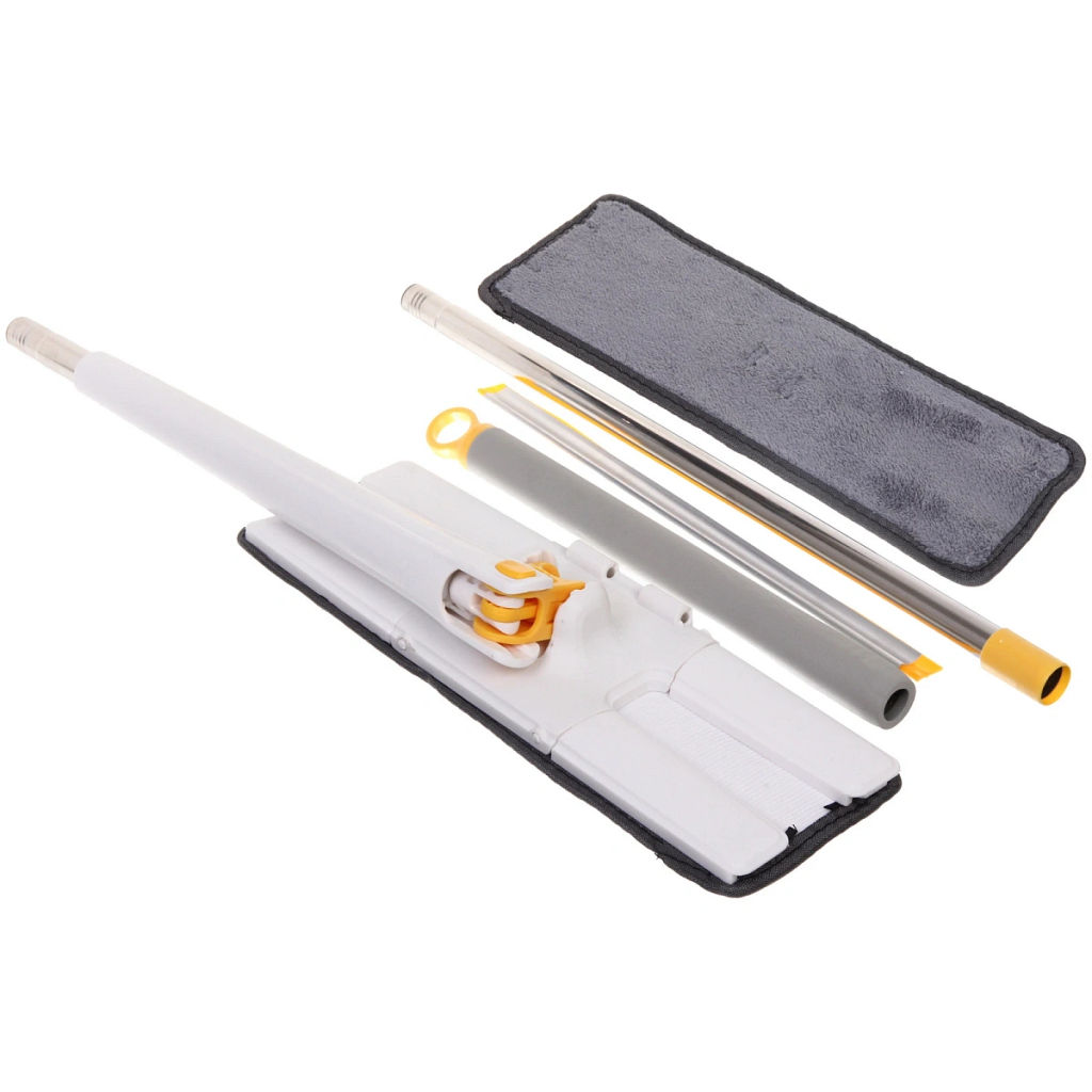 Швабра с отжимом, ручка 125 см "Skay" цвет белый в комплекте две насадки