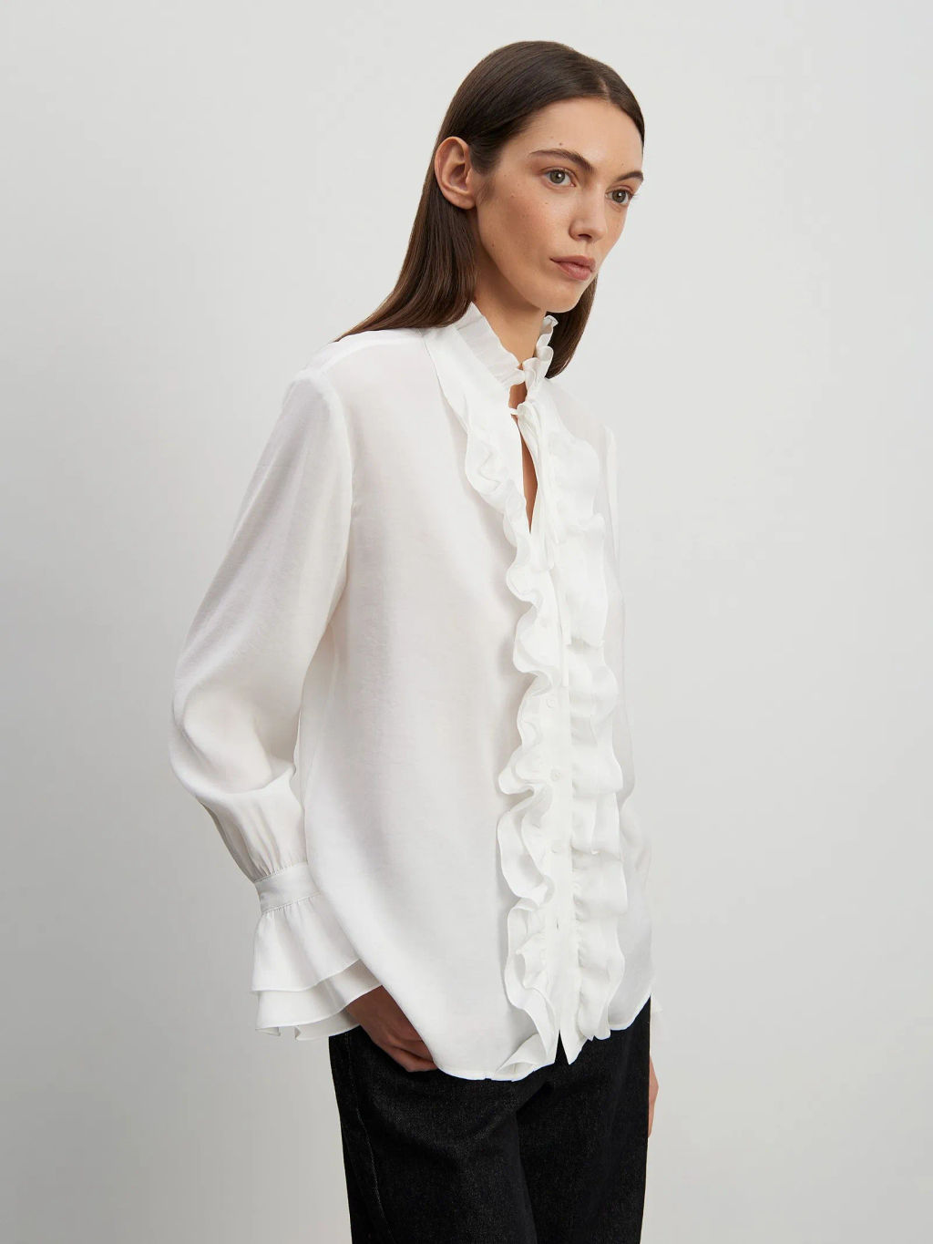 Рубашка однотонная - Emka фото 3