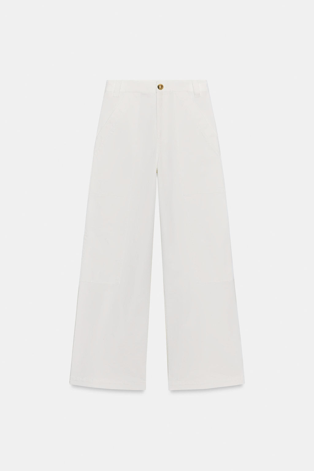 ZW COLLECTION WIDE-LEG COTTON TROUSERS - Zara фото 4