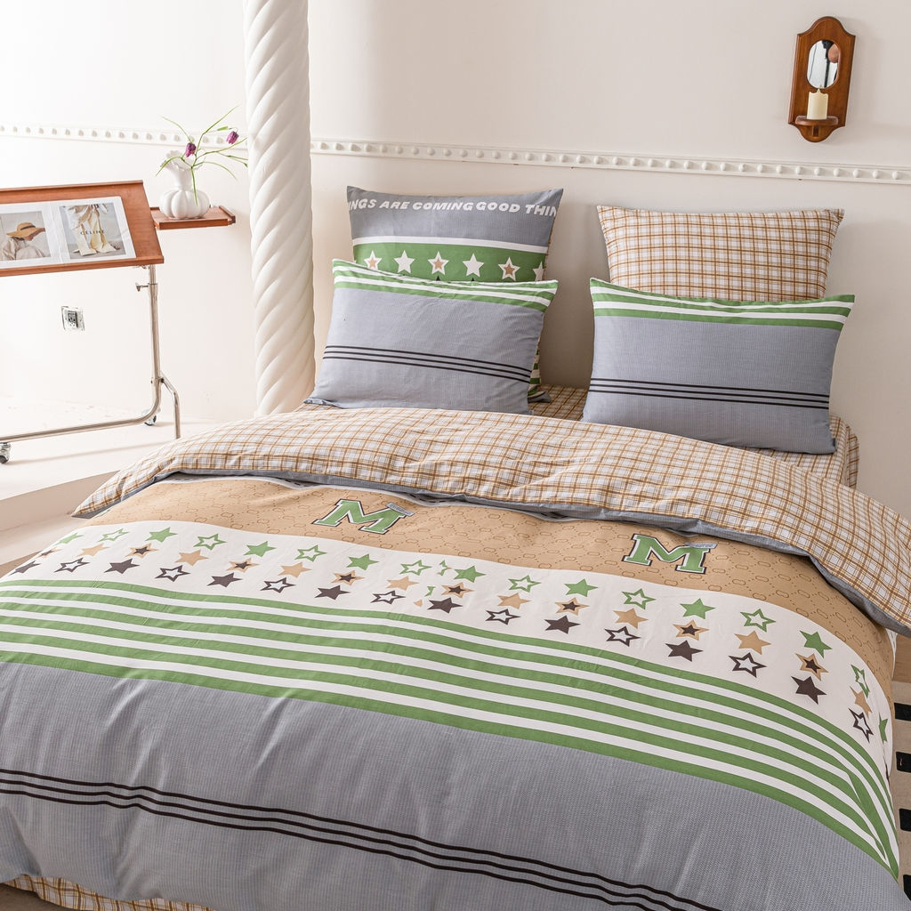 Комплект постельного белья Люкс Сатин 100% хлопок на резинке AR368 180*200*25;160*200*25;140*200*25 2 спальный 70-70 2 шт;50-70 2 шт