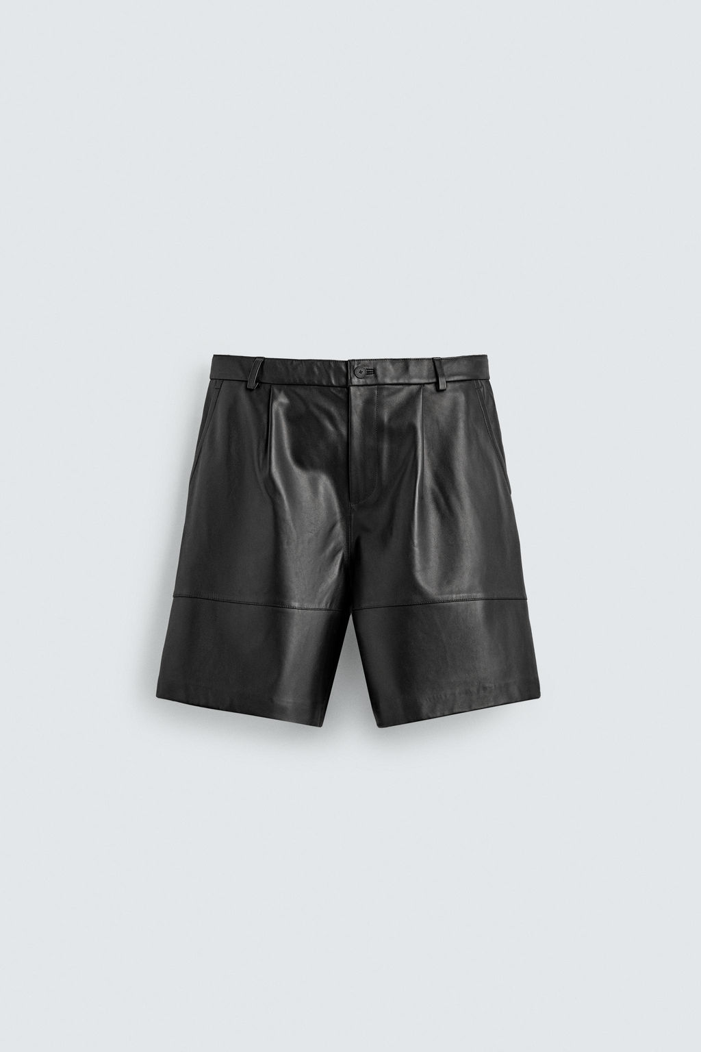 BERMUDA RELAXED FIT PIEL PLIEGUES / Negro - Zara фото 7