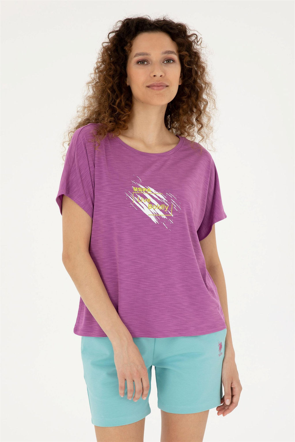 U. S. Polo Assn / Женская фиолетовая футболка