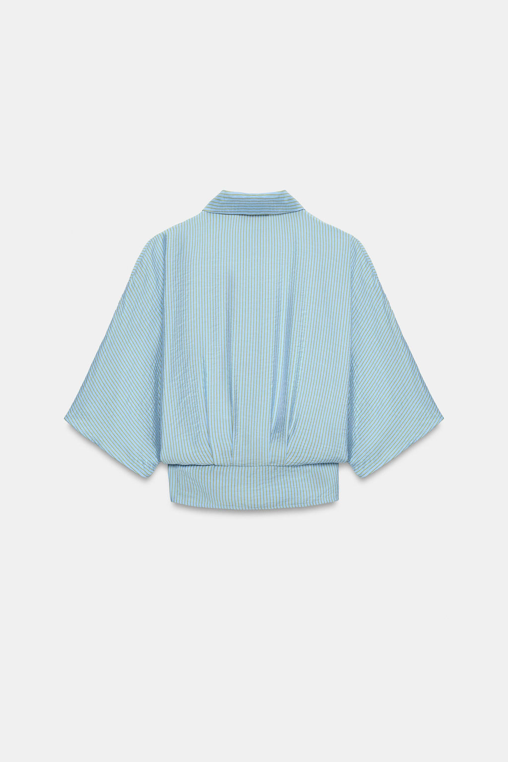 CAMISA RAYAS NUDO / Azul claro
